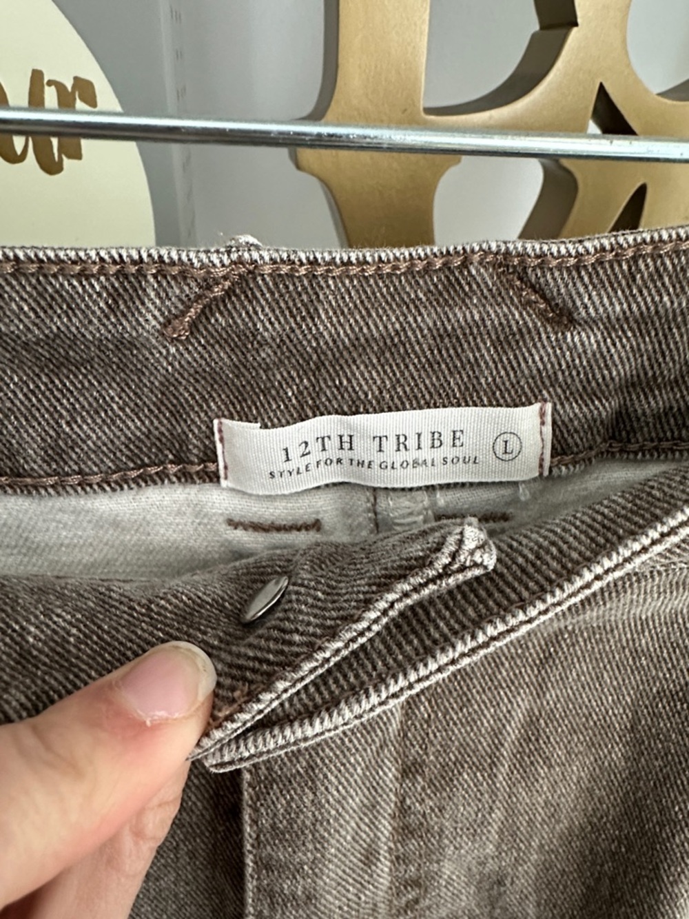 12th Tribe Brown Cargo Pants - Washed Tan Brown Utility - Picture 4 of 5